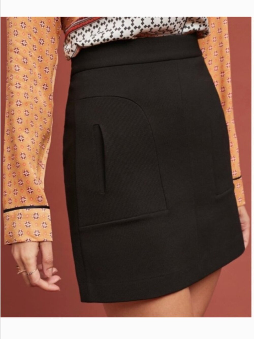 Anthropologie Maeve Novato Black Mini Skirt Size 10